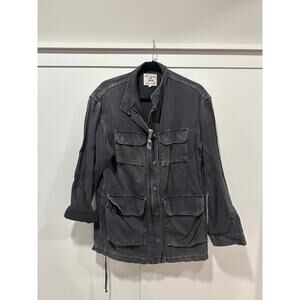 Nili Lotan Wren Cotton and Linen Blend Utility Jacket Size M